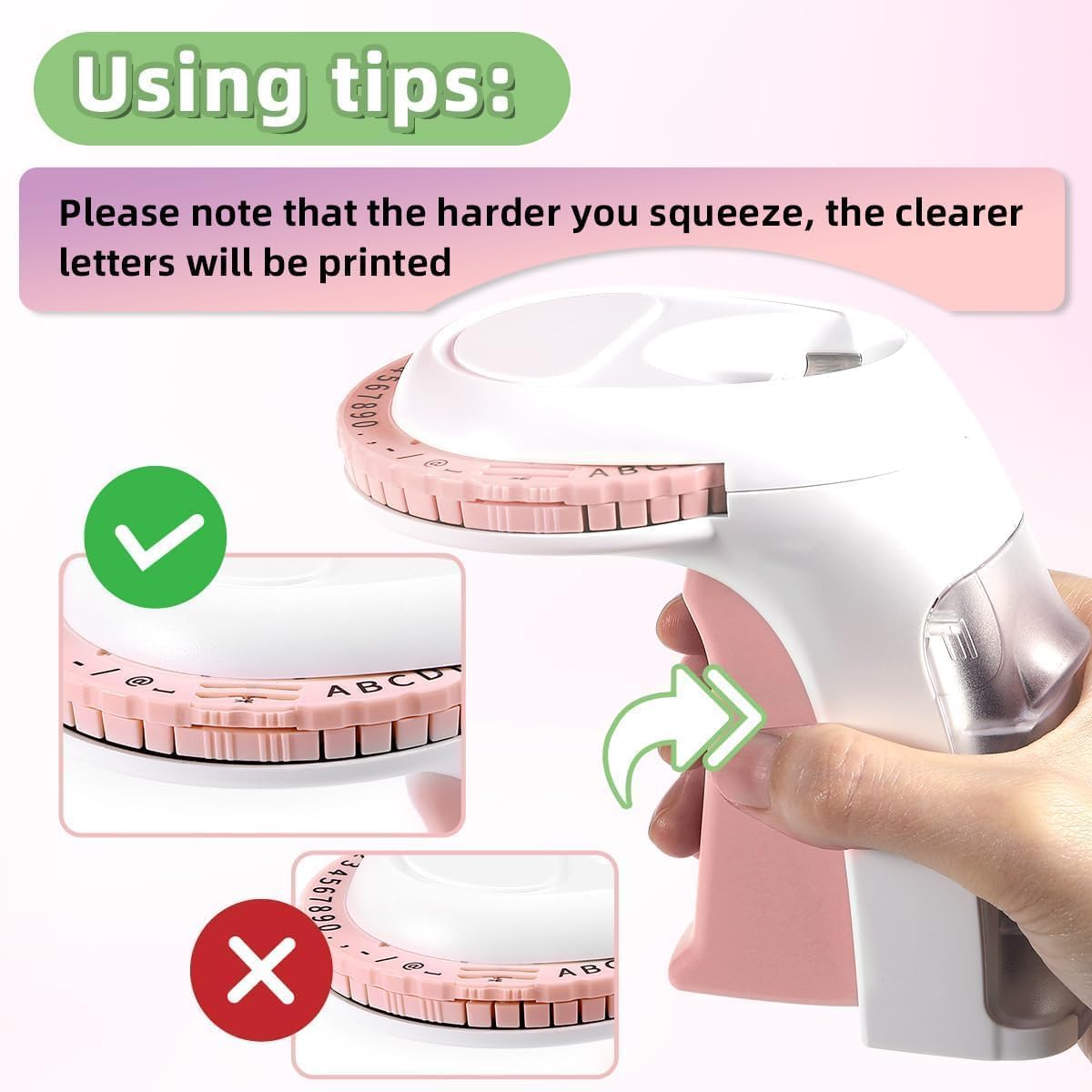 Anycolor Label Maker Machine, Omega S Embossed Label Maker Embossing Label Maker Machine with 6 Label Tape 9mm, 3D Handheld Label Printer Machine, Embossing Labeller for Home Gift DIY, Pink