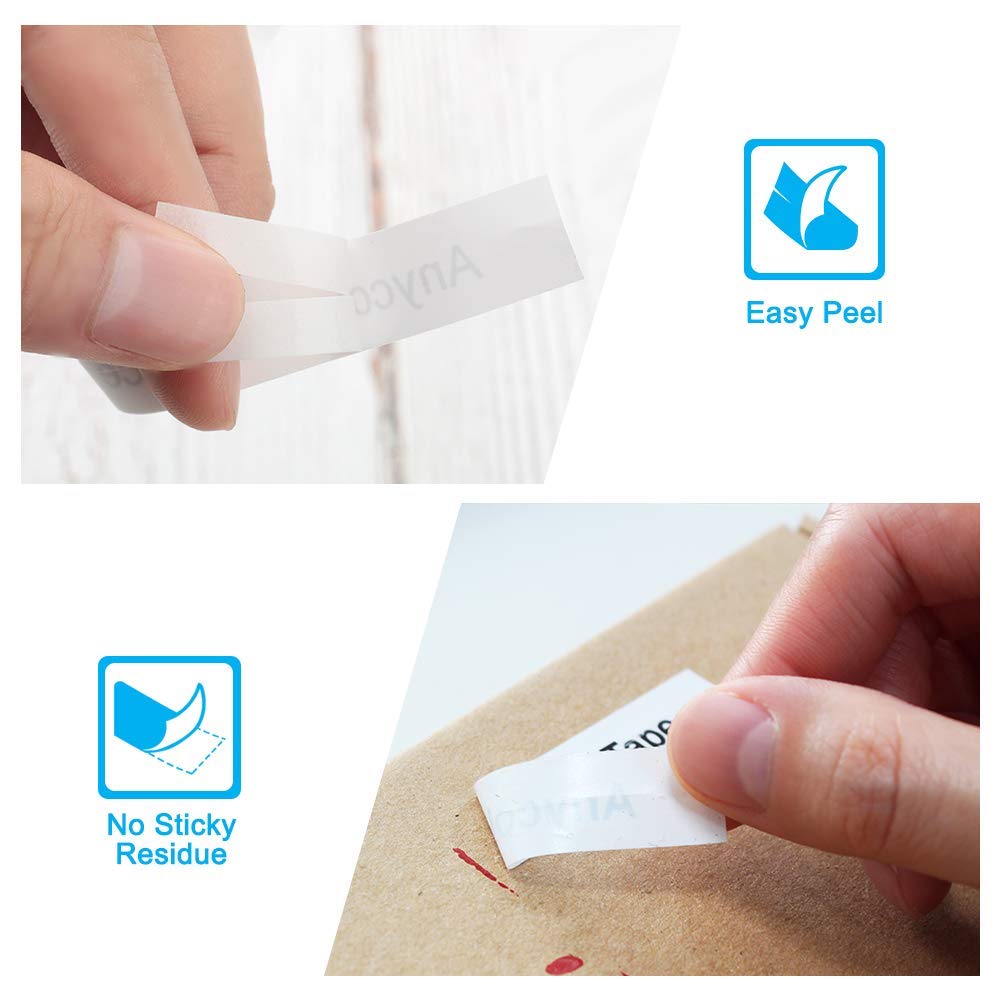 Anycolor Replacement for DYMO LetraTag Refills Paper Label Tape 91330 (10697), Compatible with DYMO LetraTag Label Makers LT-100H LT-100T QX50, Black on White, 1/2 Inch x 13 Feet, 12mm x 4m, 5-Roll