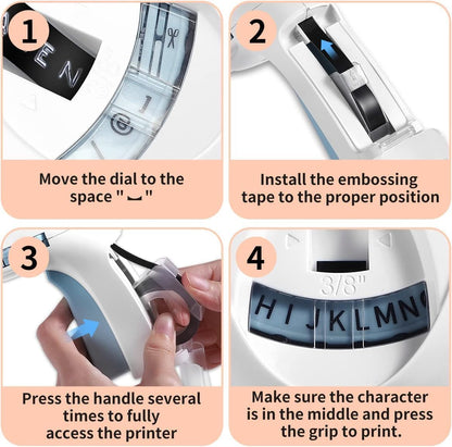 Anycolor Embossing Label Maker with 6 Label Tapes, Omega S Home Embossing Label Maker Using with 3D Plastic Embossing Labels 9mm x 3m, Protable Handheld Label Maker for Home Office DIY, Blue